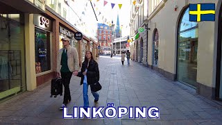 Linköping  Virtual Walking Tour in 4K  April 2023  Sweden [upl. by Dloreg]