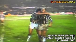 19841985 European Cup Juventus FC All Goals Road to Victory [upl. by Newsom]