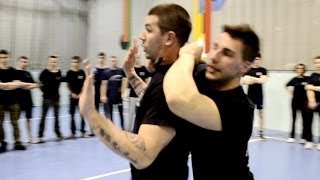 KRAV MAGA TRAINING • Hostage Knife from rear disarming [upl. by Oynotna24]