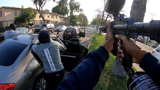 PAINTBALL WAR IN THE HOOD COPS WERE CALLEDFt Tippman Tmc Paintball Gun [upl. by Lewendal]