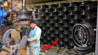 How we Made Vehicles Iron Wheel Rims From Metal sheets  wheel Rims production [upl. by Nerral658]