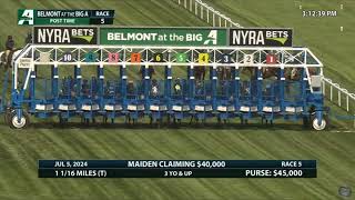 Horse Races Replays of Belmont At The Big A on 05 July 2024  North America horseracesinfo [upl. by Lorita885]