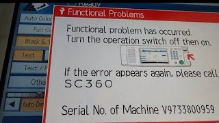 How to solution ERROR code SC360 Ricoh Aficio MP C2551 MP C2050 MP C2050SPF MP C2051 [upl. by Vannie]