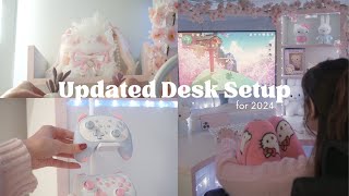 2024 cute desk setup gaming setup makeover ♥  Pinterest inspired Ikea minimalist  PC upgrade [upl. by Arhaz]