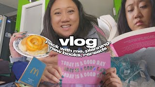 VLOG what i eat in a day pack with me for camping planning new books  rereads [upl. by Yliab]