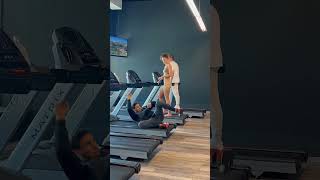 Worst treadmill accident in front of his crush 🤯 comedy fail workout mrsus patrox training [upl. by Okier]