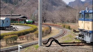 【画面揺れあり発車前に運転席が煙まみれ】碓氷峠鉄道文化むら110024発『園内周遊あぷとくん グリーンブリーズ号』 [upl. by Chang]