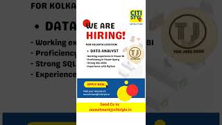 Direct Hiring in Kolkata  Data Analysis  Kolkata Job Vacancy 2024  Job Vacancy 2024 [upl. by Yolane]