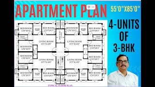 APARTMENT PLAN OF PLOT SIZE 550quotX850quot [upl. by Ellerret280]