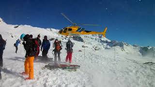 Helicopter landings amp takeoffs heliski in Monterosa Italy [upl. by Mikey]