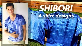 SHIBORI TIE DYEING  4 diy shirt techniques [upl. by Barrington]