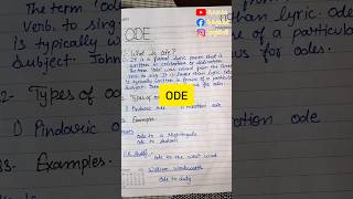 What is Ode  Ode in English Literature  Ode Example  ode sonnet englishliterature shorts [upl. by Nahsab781]