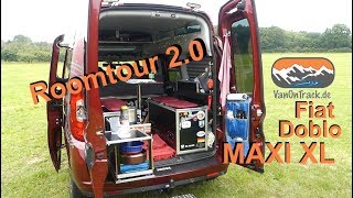 Roomtour 20 Ausbau zum Campervan Fiat Doblo Maxi XL selbst gebaut DIY micro Camper Conversion [upl. by Irtak]