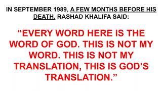 Blasphemy by Rashad Khalifa quotThis is not my translation this is Gods translationquot [upl. by Swartz]