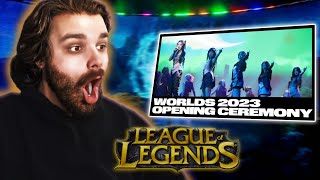 League of Legends  Worlds 2023 Finals Opening Ceremony ft NewJeans HEARTSTEEL Reaction [upl. by Ariew]