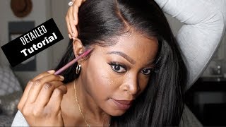 🔥 BEGINNER Friendly TUTORIAL  Full lace Wig Install amp Style NO BLEACHED KNOTS ft PremiumLaceWigs [upl. by Einuj]