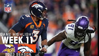 Minnesota Vikings vs Denver Broncos  2023 Week 11 Game Highlights [upl. by Griffith776]