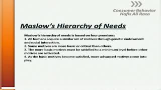 Maslows Hierarchy of Needs  Consumer Behaviour [upl. by Alorac]