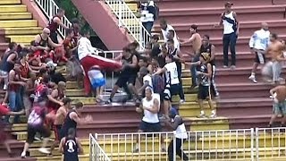 Fight Breaks Out at Soccer Game in Brazil [upl. by Finbur]