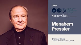 Menachem Pressler  Master Class  Chamber Music  Brahms Piano Quartet No 1 [upl. by Ochs]