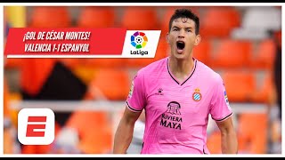 ¡Gol del Cachorro Montes Que le da vida al Espanyol y pone el empate 11 ante Valencia  La Liga [upl. by Lisabet]