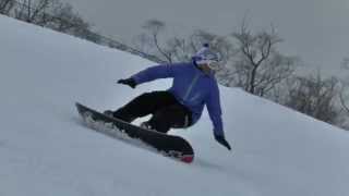 スノーボードカービング Mtkamoi Newひで爺さんの滑り Snowboard Carving [upl. by Yedoc]