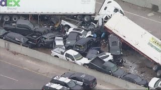 At least 6 killed in 133 vehicle pileup crash on I35W in Fort Worth [upl. by Zebaj]