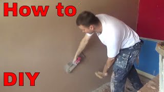 HOW TO PLASTER A WALL diy [upl. by Murdock]