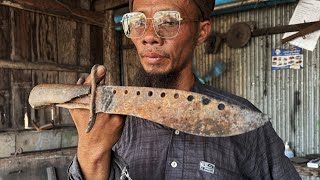 Super Rusty Bowie Knife Restoration  Learn How To Restore A Rusty Knife [upl. by Amaryllis]