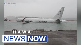 Military plane stuck in Kaneohe Bay under 24hour monitoring still intact no signs of fuel leak [upl. by Assyla785]