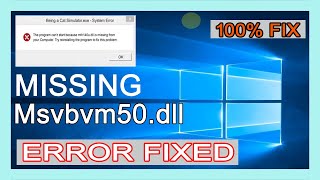 How to Fix Msvbvm50dll Missing Your Computer [upl. by Sitoel]