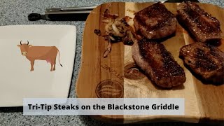 TriTip Steaks and Onions on the Blackstone Griddle [upl. by Dang1]