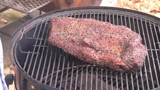 HowTo Smoke Texas Brisket on Weber Smokey Mountain [upl. by Klatt772]