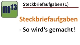 Steckbriefaufgaben 1 allgemeine Lösungsstrategie [upl. by Tnomed827]