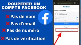 Comment récupérer un compte facebook sans numéro de téléphone ni email  récupérer compte Facebook [upl. by Kelby]