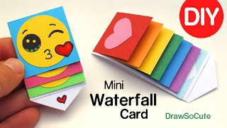 How to Make a mini WATERFALL CARD  DIY Fun Easy Craft [upl. by Irtimd]