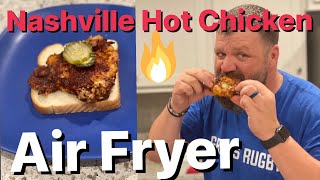 Nashville Hot Sauced Fried Chicken Recipe NuWave Brio 14Q Air Fryer [upl. by Alicirp]