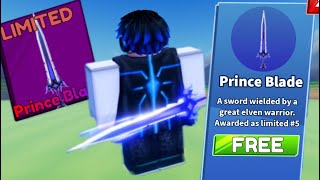 GET NEW LIMITED PRINCE BLADE IN BLADE BALL FOR FREE Roblox [upl. by Eimarrej]