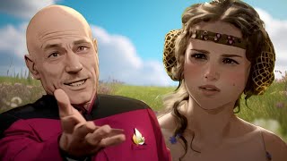 JeanLuc Picard meets Padmé Amidala Star WarsStar Trek crossover [upl. by Ahseital]