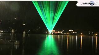 Laser show demonstration over a lake somewhere in Bavaria  Laserworld [upl. by Eolanda6]