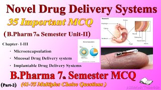 Novel Drug Delivery System NDDS  BP704T  Unit2 Part2  40 Important MCQ with answer MCQ [upl. by Ludlow678]