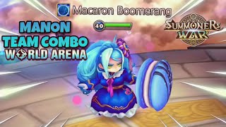 Manon Team Combo in World Arena  Summoners War [upl. by Nonnairb]