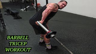 Intense 5 Minute Barbell Tricep Workout [upl. by Uela277]