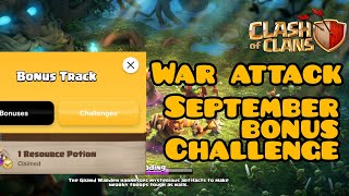 coc new September updated bonus rewards and challenges war attack on TH12clashofclans coc [upl. by Lander]