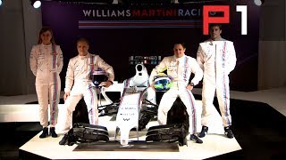 Williams Martini Racing  Official launch  FW36 car drivers amp Sir Frank Williams [upl. by Siryt]