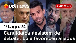 Descontrole de Pablo Marçal faz candidatos desistirem de debate Lula favoreceu aliados e UOL News [upl. by Fugazy]