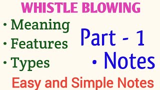 Whistle Blowing  Features of Whistle Blowing  Kinds of Whistle Blowing [upl. by Gnav]