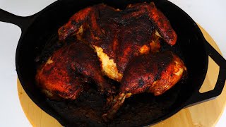 Cast Iron Roast Chicken  Spatchcock Chicken  Roast Butterflied Chicken [upl. by Yanrahc]