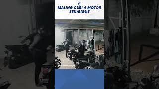 Terekam Detikdetik Curanmor Maling Ambil 4 Motor Sekaligus di Kos [upl. by Callista]