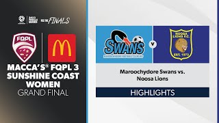 Maccas® FQPL 3 Sunshine Coast Women Grand Final  Maroochydore Swans vs Noosa Lions Highlights [upl. by Greenfield]